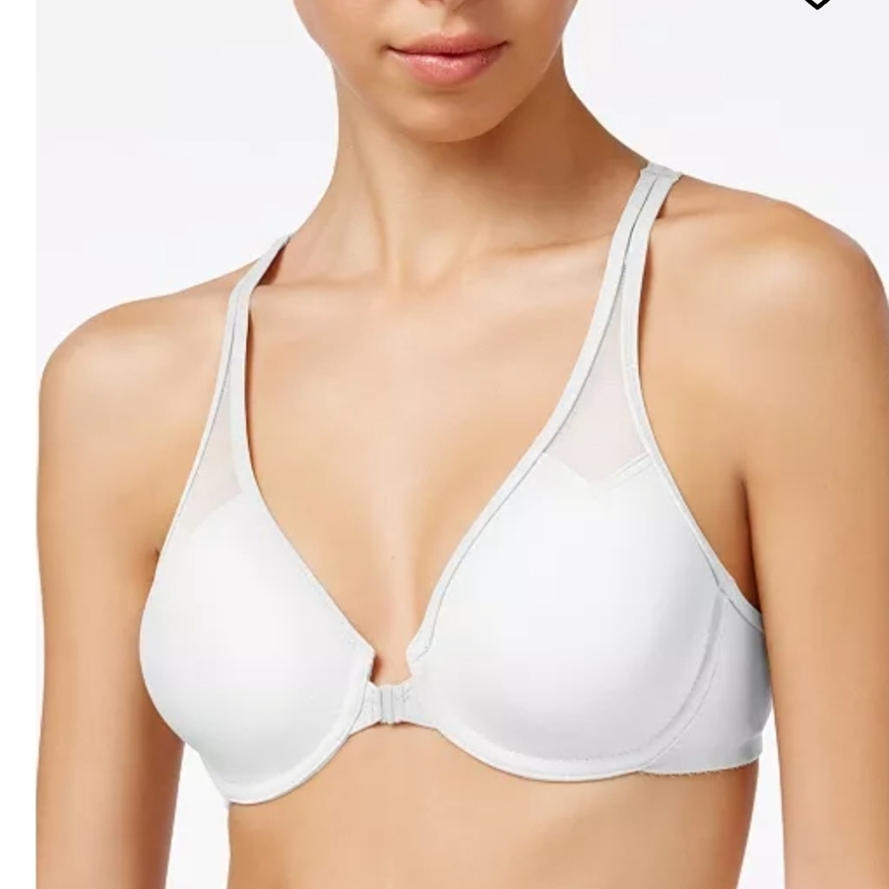 Nwt Wacoal Body by Wacoal Racerback Front Close Underwire Bra White 32C